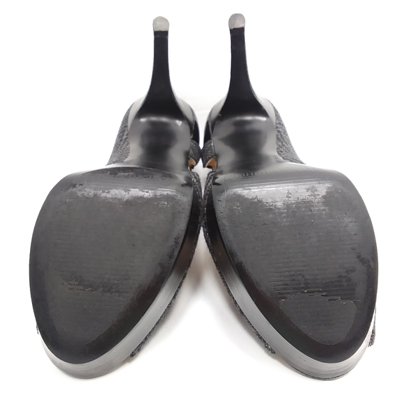 MARC FISHER Rumble 2 Wool & Patent Platform Peeptoe Pumps EUC - Picture 11 of 16